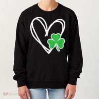 Girl Heart St Patricks Day Shamrock Irish Women's Sweatshirt thumb 0