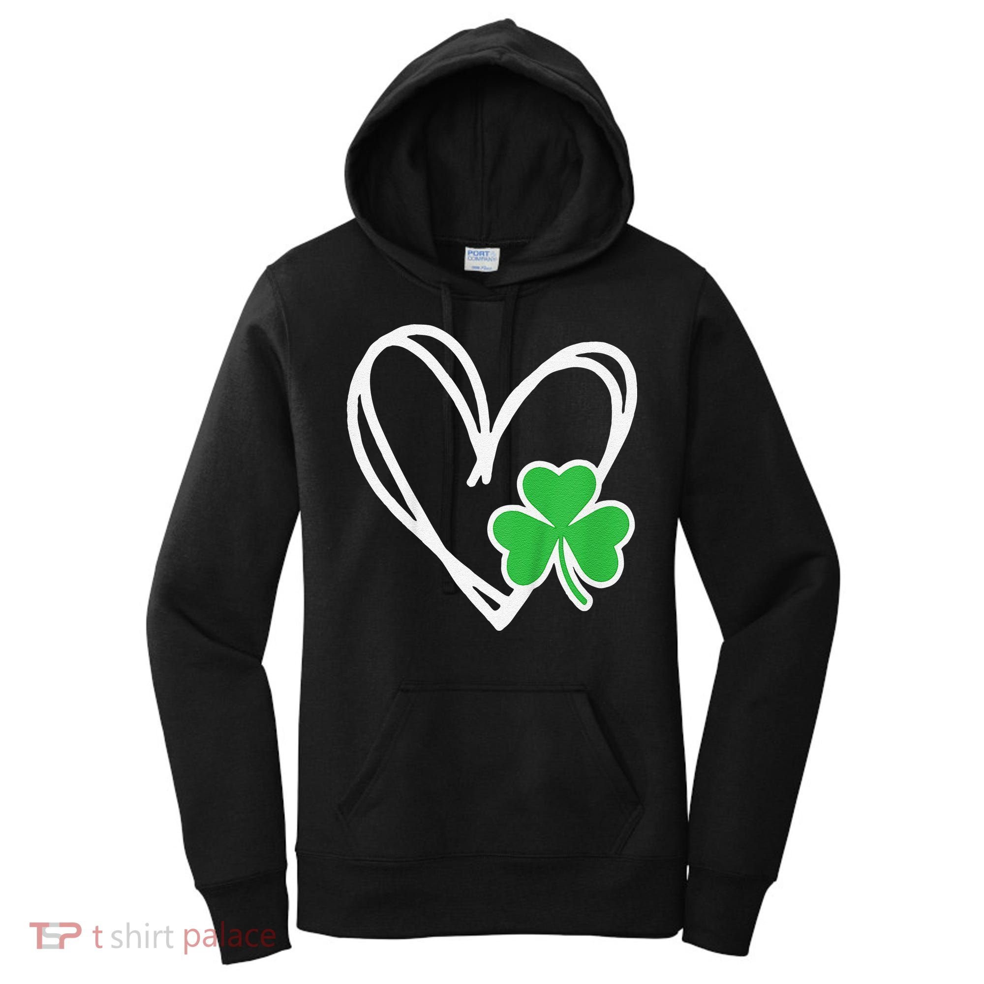 Girl Heart St Patricks Day Shamrock Irish Women's Hoodie