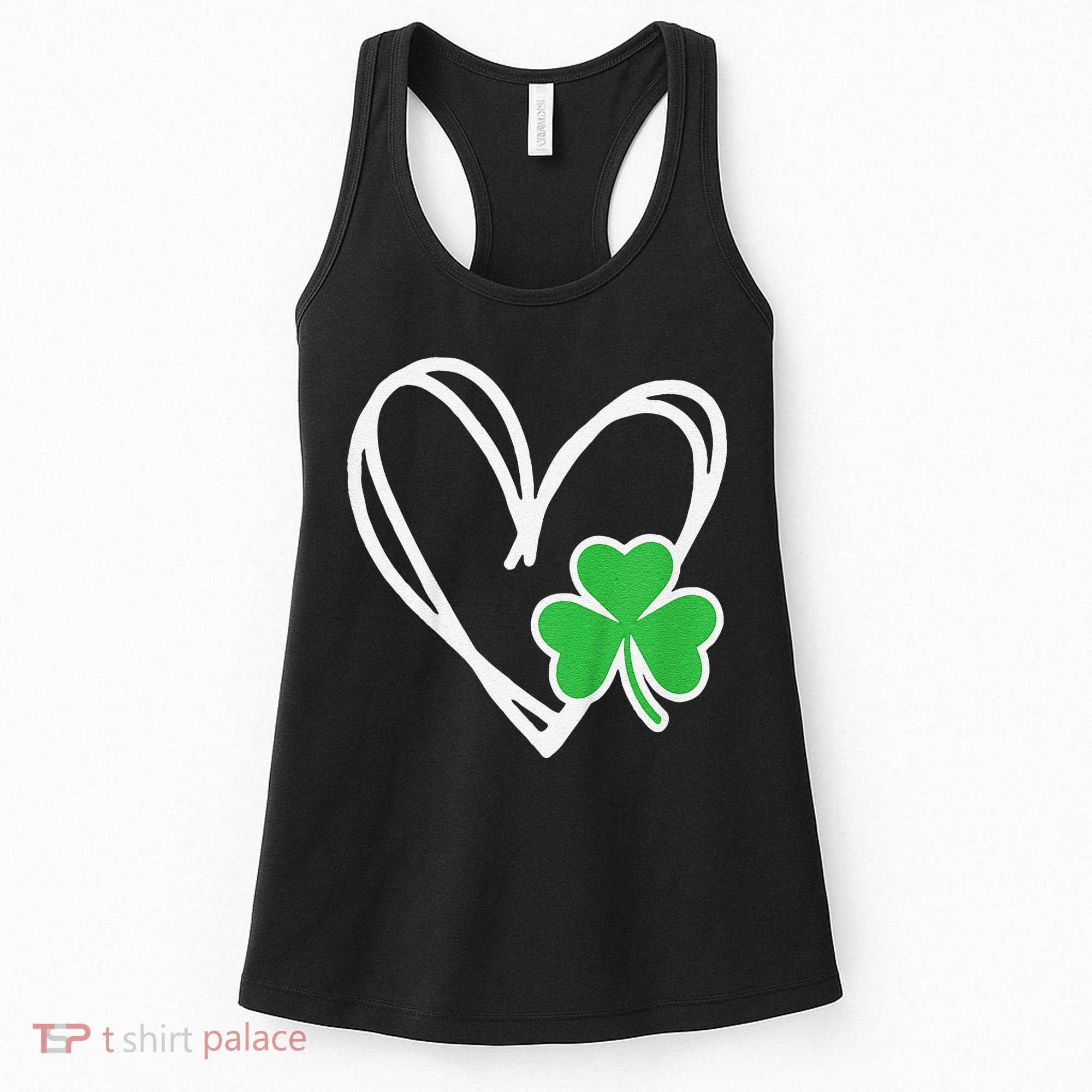 Girl Heart St Patricks Day Shamrock Irish Women's Tank Top