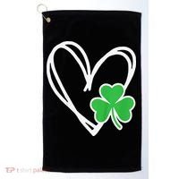 Girl Heart St Patricks Day Shamrock Irish Golf Towel thumb 0