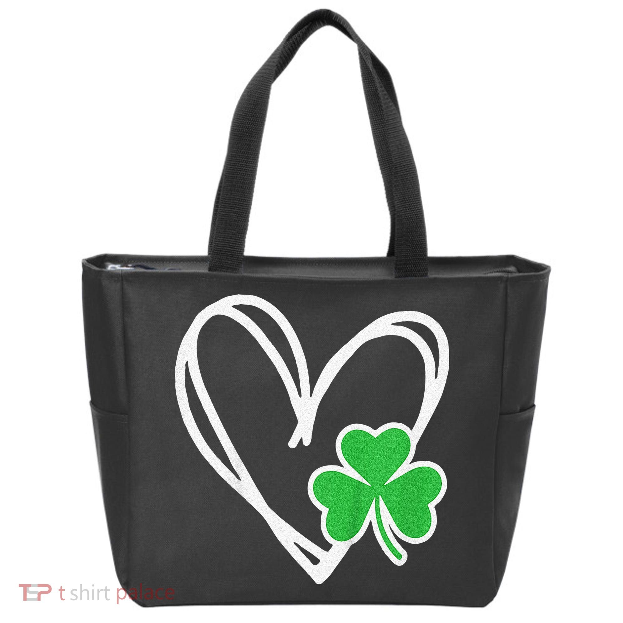 Girl Heart St Patricks Day Shamrock Irish Tote Bag