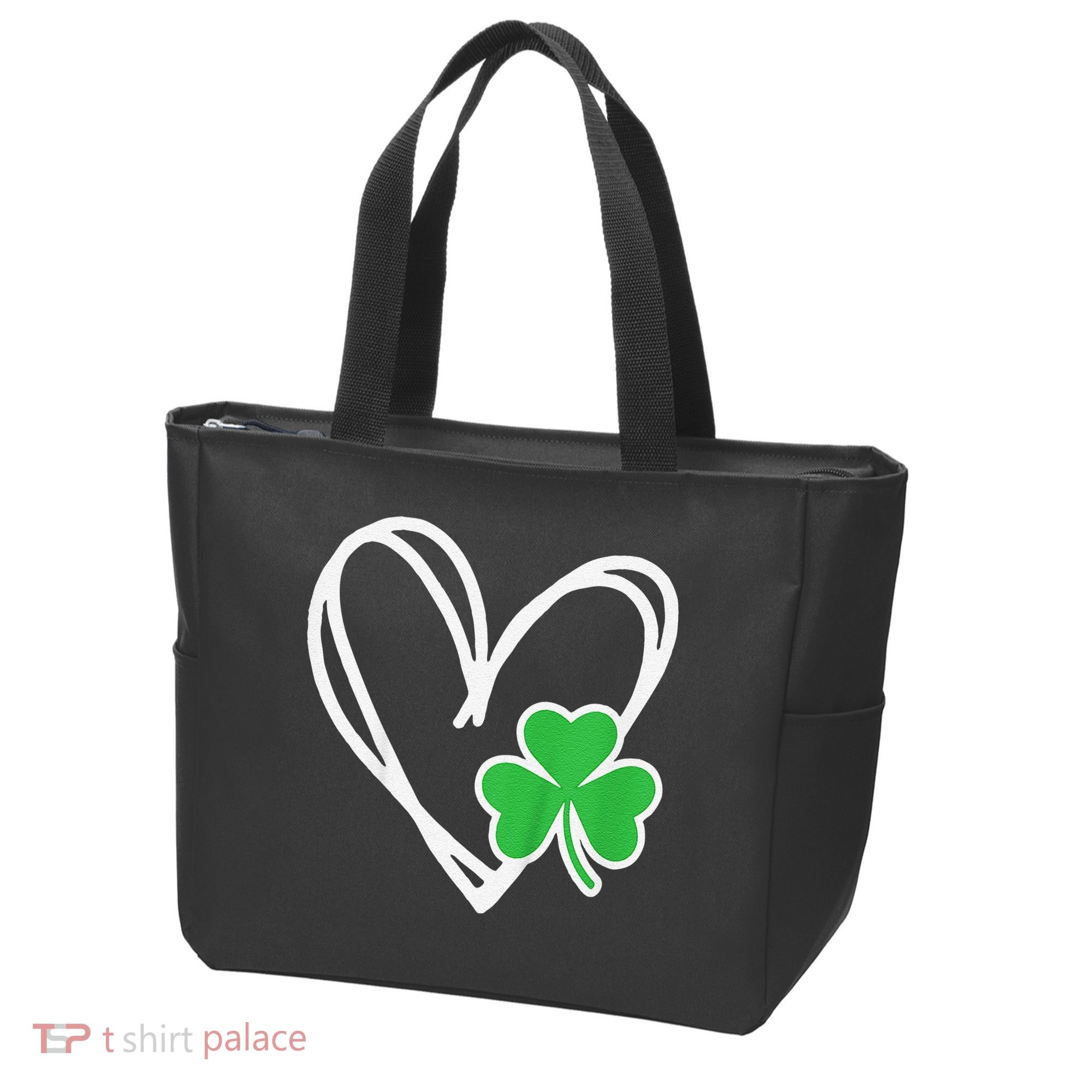 Girl Heart St Patricks Day Shamrock Irish Tote Bag