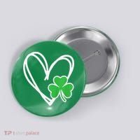 Girl Heart St Patricks Day Shamrock Irish Button thumb 0