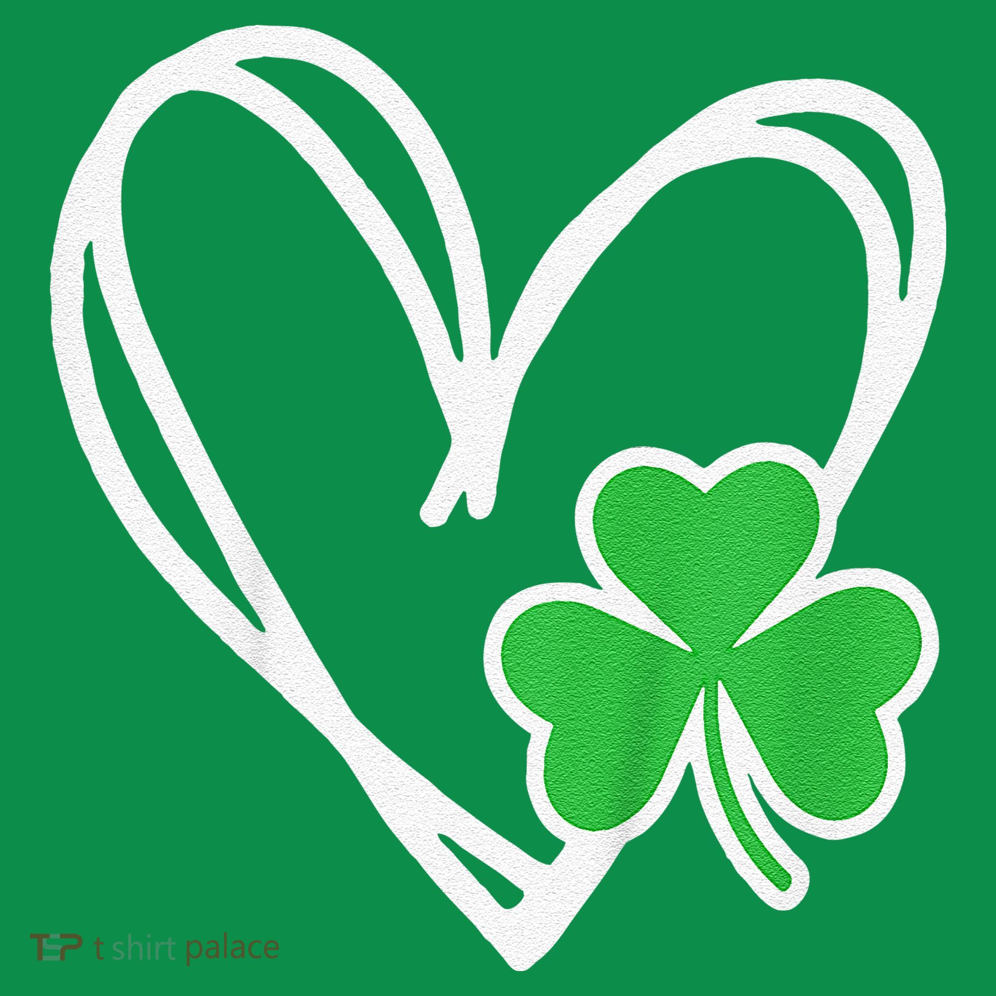 Girl Heart St Patricks Day Shamrock Irish Button