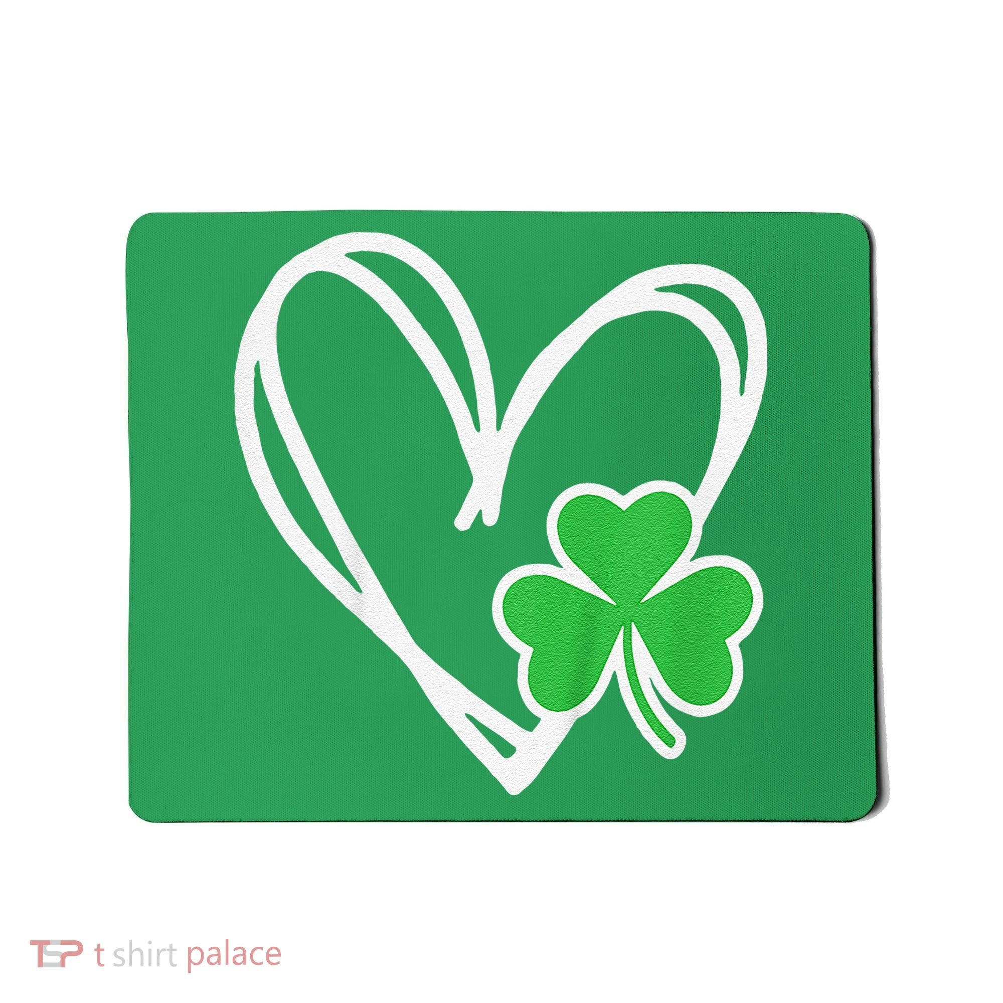 Girl Heart St Patricks Day Shamrock Irish Mousepad