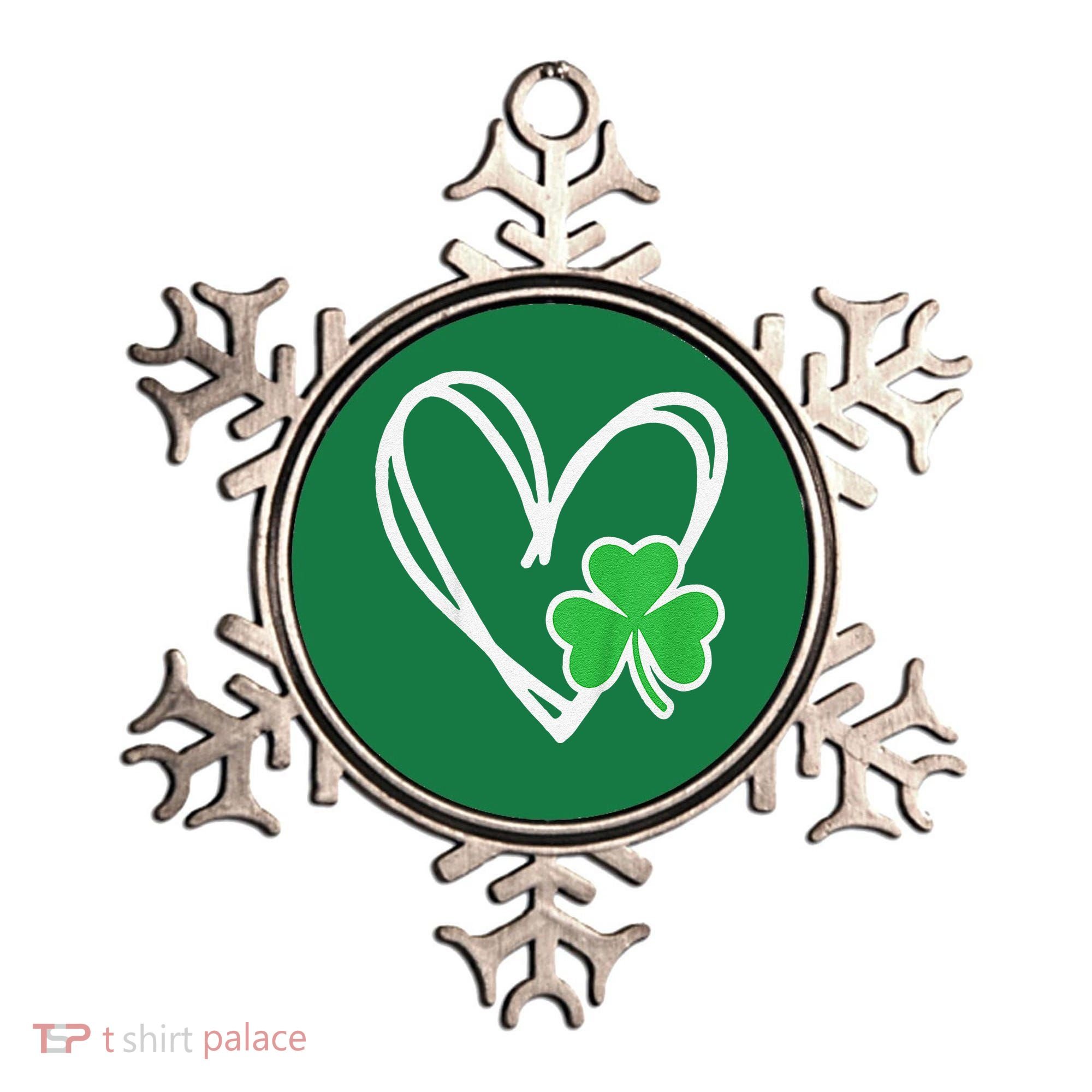 Girl Heart St Patricks Day Shamrock Irish Ornament