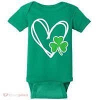 Girl Heart St Patricks Day Shamrock Irish Baby Bodysuit thumb 0