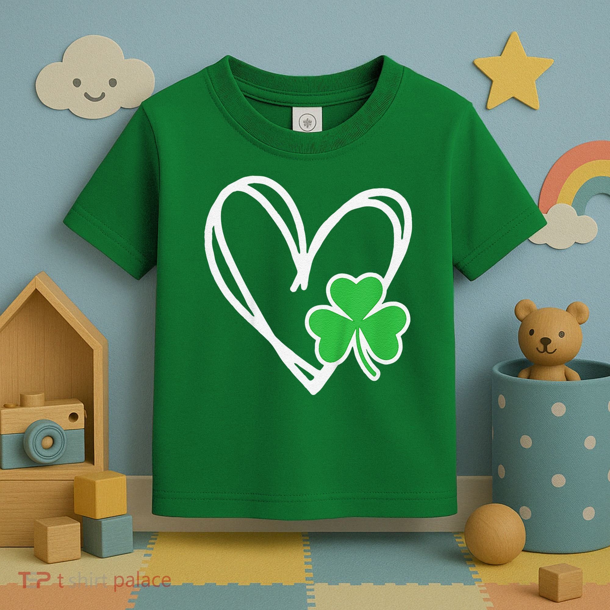 Girl Heart St Patricks Day Shamrock Irish Toddler T-Shirt