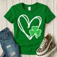 Girl Heart St Patricks Day Shamrock Irish Women's T-Shirt thumb 3