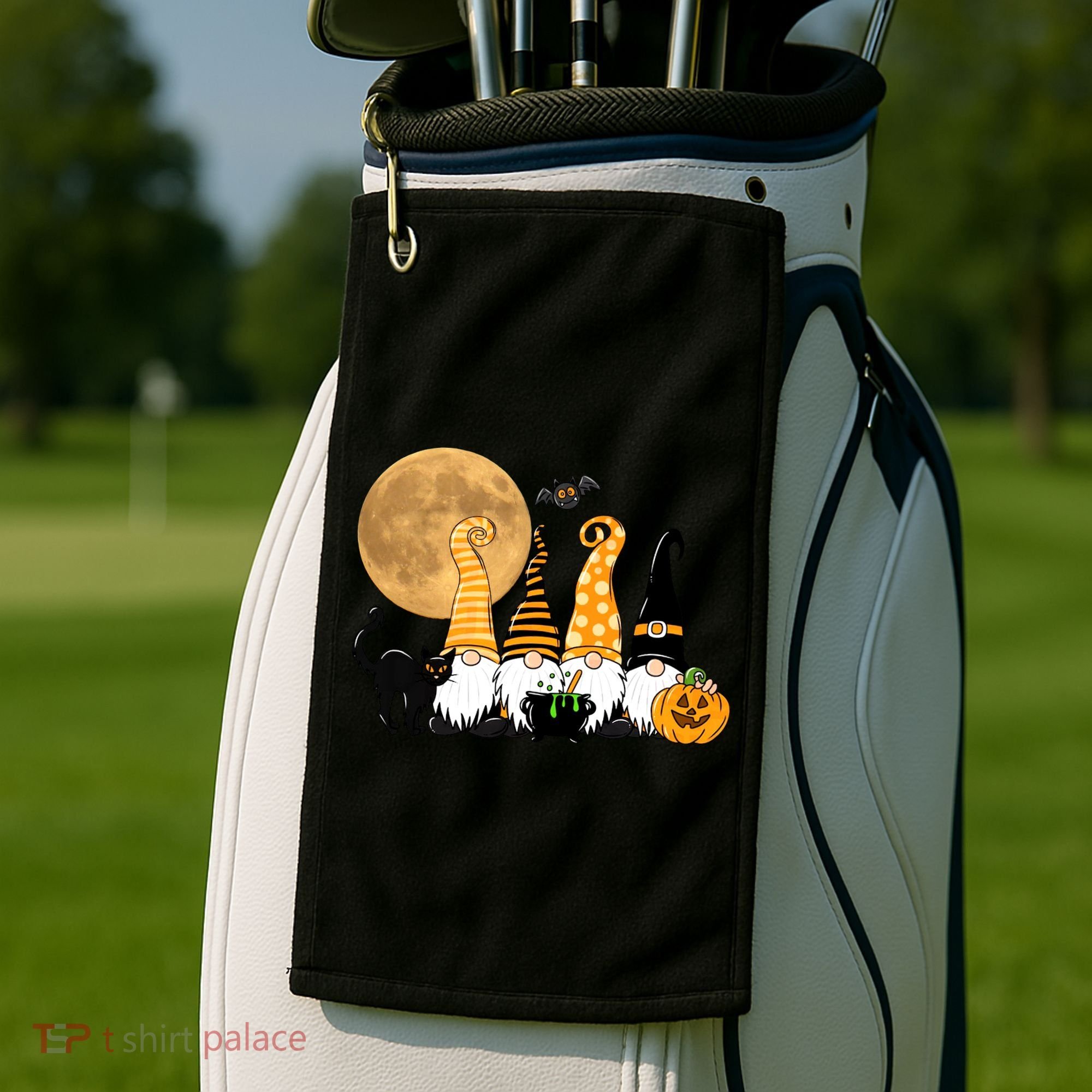Gnome Halloween Squad Festive Golf Towel