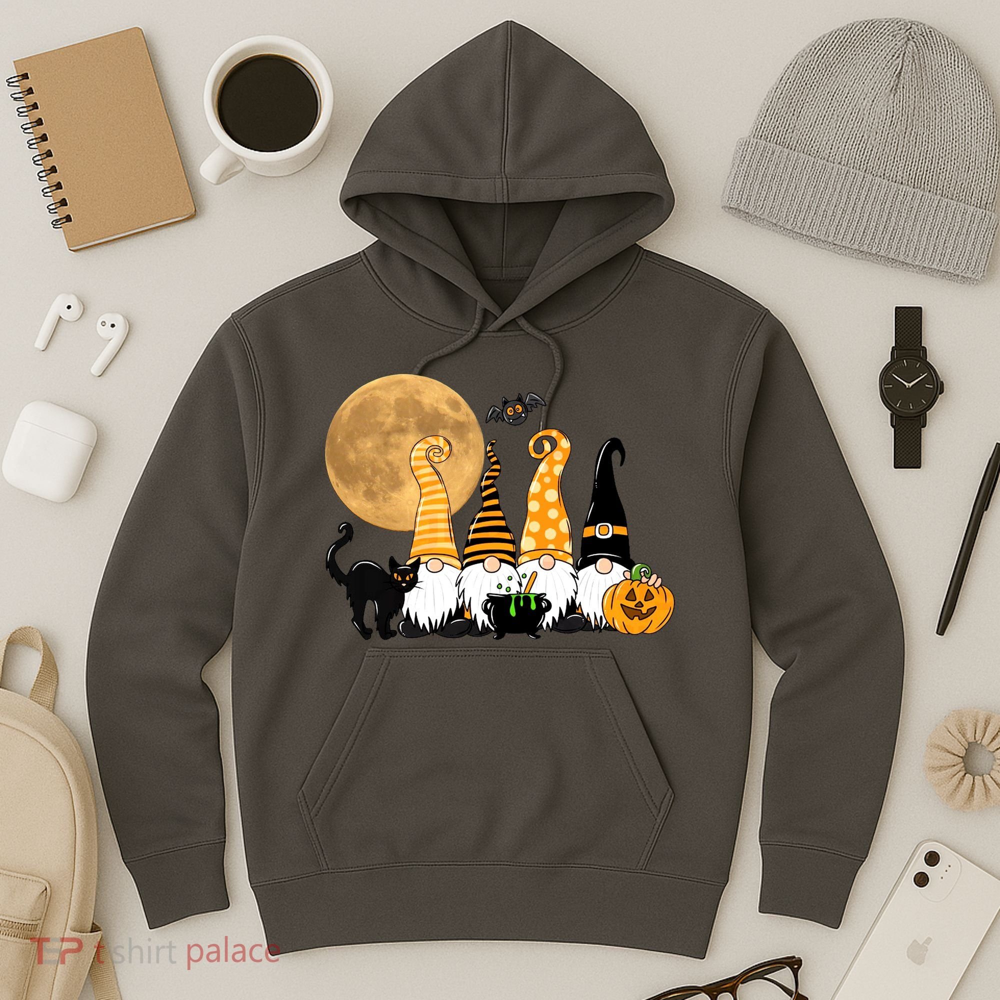 Gnome Halloween Squad Festive Hoodie