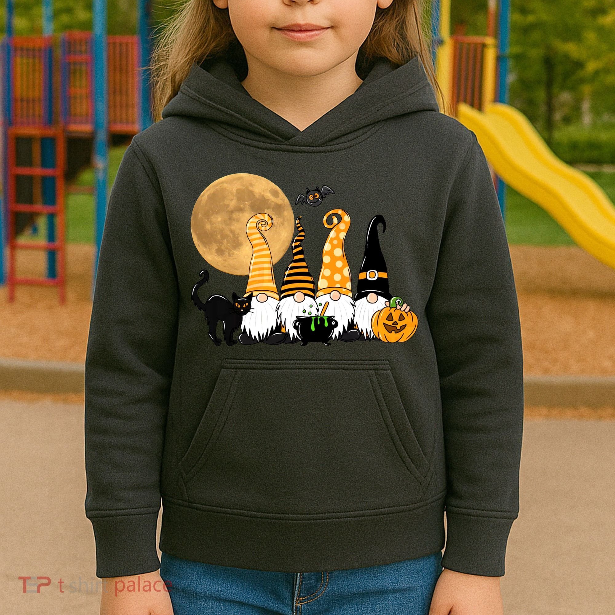 Gnome Halloween Squad Festive Kids Hoodie