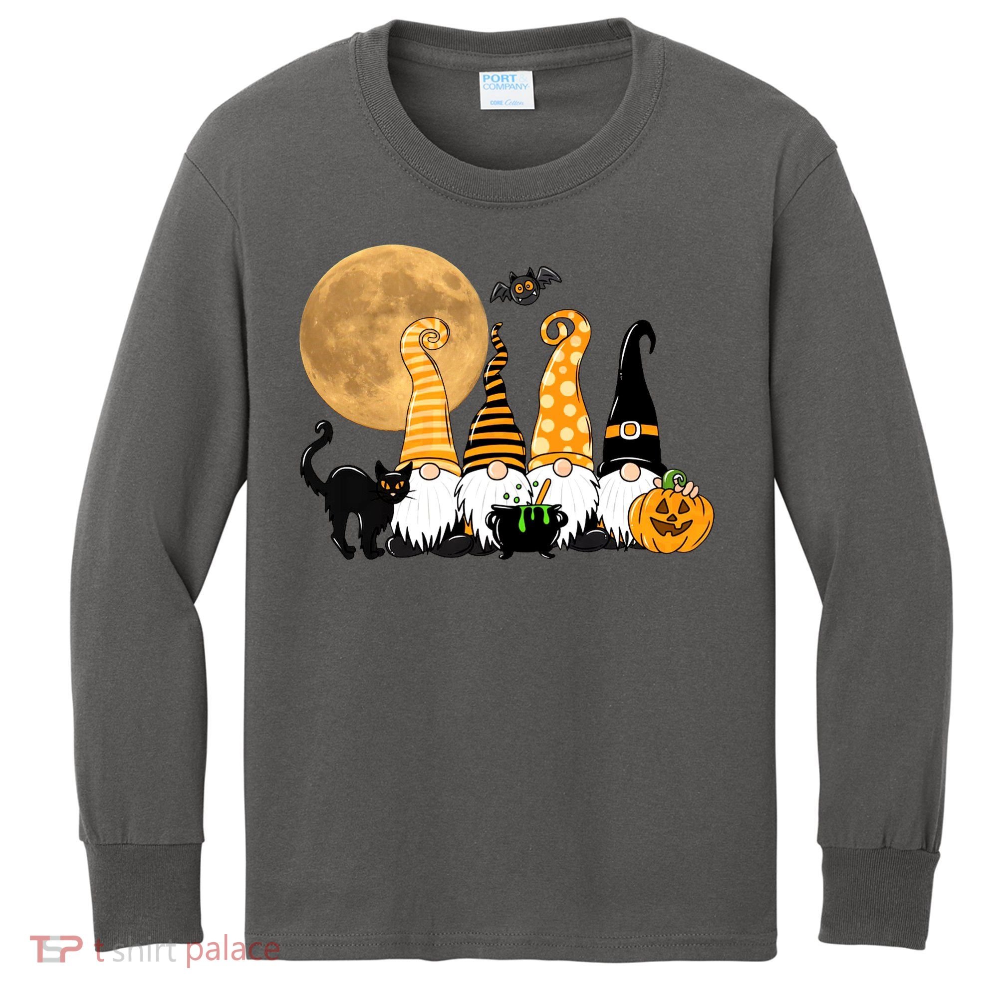 Gnome Halloween Squad Festive Kids Long Sleeve Shirt