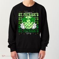 Groovy Happy St Patricks Day Shamrock Women's Sweatshirt thumb 0