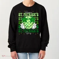 Groovy Happy St Patricks Day Shamrock Women's Sweatshirt thumb 0