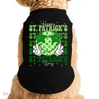 Groovy Happy St Patricks Day Shamrock Doggie Tank thumb 0