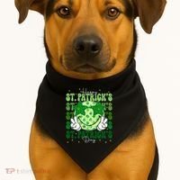 Groovy Happy St Patricks Day Shamrock USA-Made Doggie Bandana thumb 1