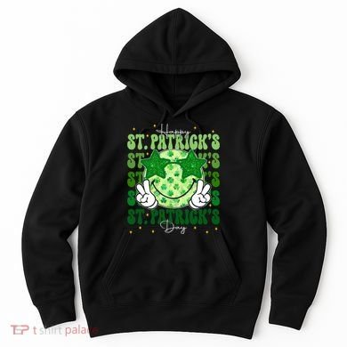 Groovy Happy St Patricks Day Shamrock Hoodie