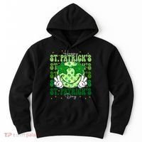 Groovy Happy St Patricks Day Shamrock Hoodie thumb 0