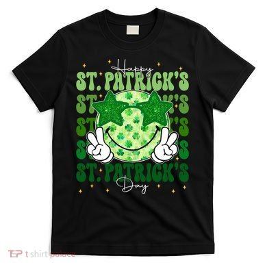 Groovy Happy St Patricks Day Shamrock T-Shirt