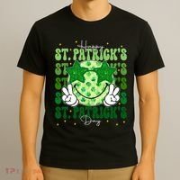 Groovy Happy St Patricks Day Shamrock T-Shirt thumb 3