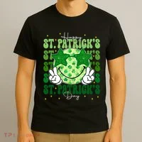 Groovy Happy St Patricks Day Shamrock T-Shirt thumb 3