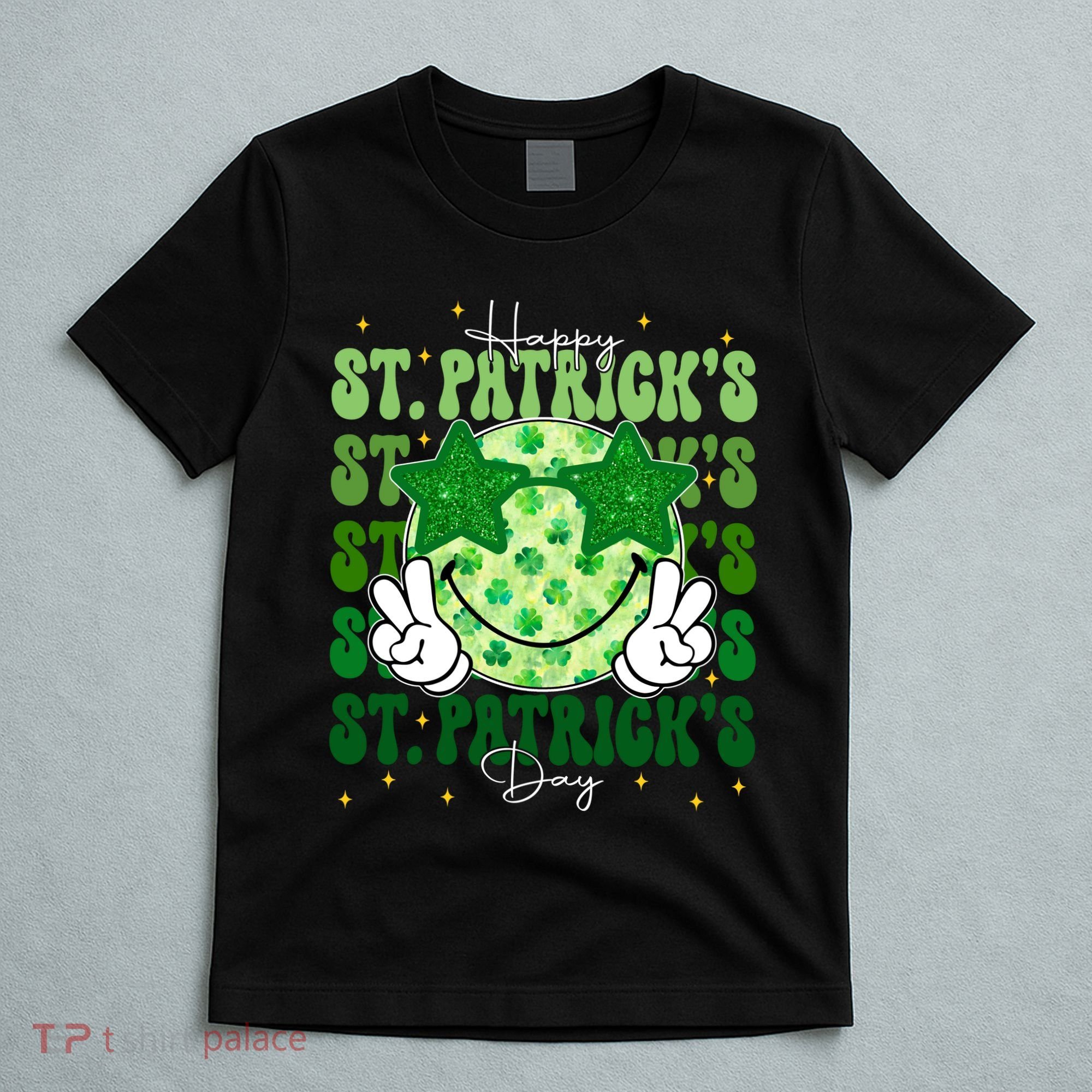 Groovy Happy St Patricks Day Shamrock T-Shirt