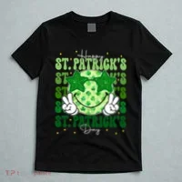 Groovy Happy St Patricks Day Shamrock T-Shirt thumb 5
