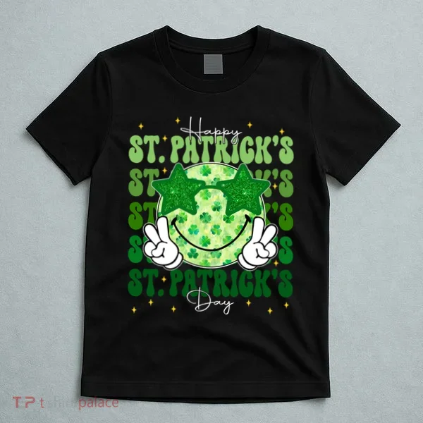 Groovy Happy St Patricks Day Shamrock T-Shirt
