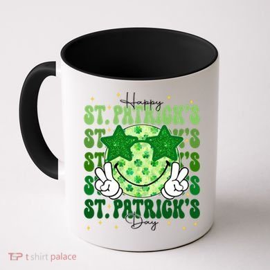 Groovy Happy St Patricks Day Shamrock Coffee Mug