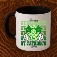 Groovy Happy St Patricks Day Shamrock Coffee Mug thumb 2