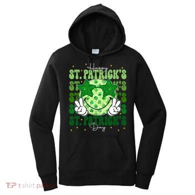 Groovy Happy St Patricks Day Shamrock Women's Hoodie