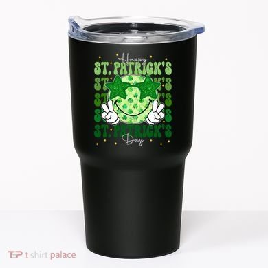 Groovy Happy St Patricks Day Shamrock Tumbler
