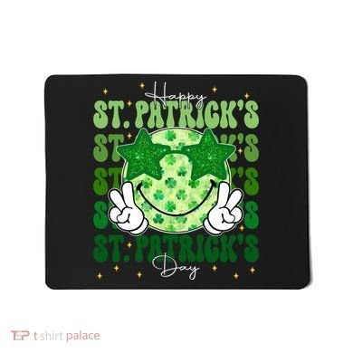 Groovy Happy St Patricks Day Shamrock Mousepad