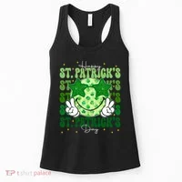 Groovy Happy St Patricks Day Shamrock Women's Tank Top thumb 0