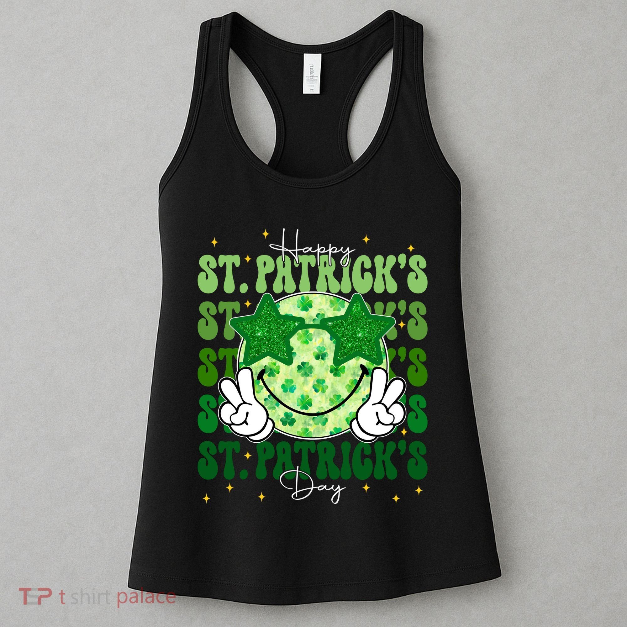 Groovy Happy St Patricks Day Shamrock Women's Tank Top