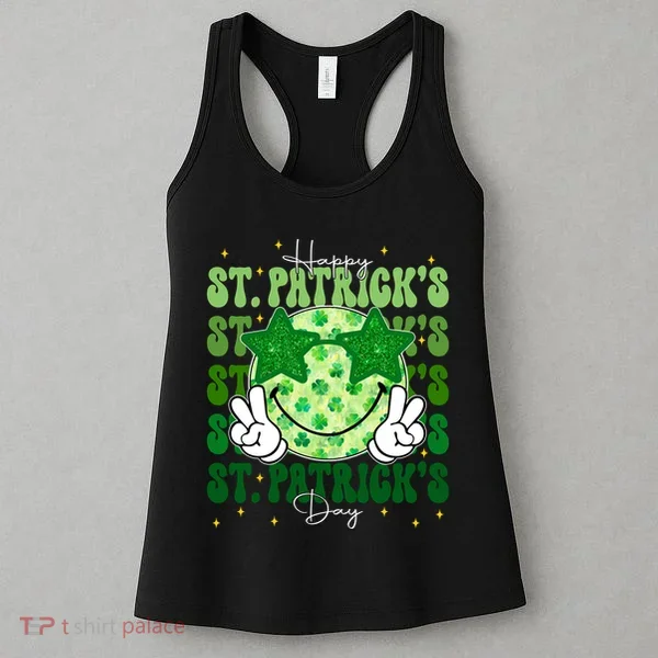 Groovy Happy St Patricks Day Shamrock Women's Tank Top