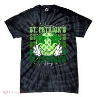 Groovy Happy St Patricks Day Shamrock Tie-Dye T-Shirt thumb 0