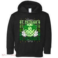 Groovy Happy St Patricks Day Shamrock Toddler Hoodie thumb 0