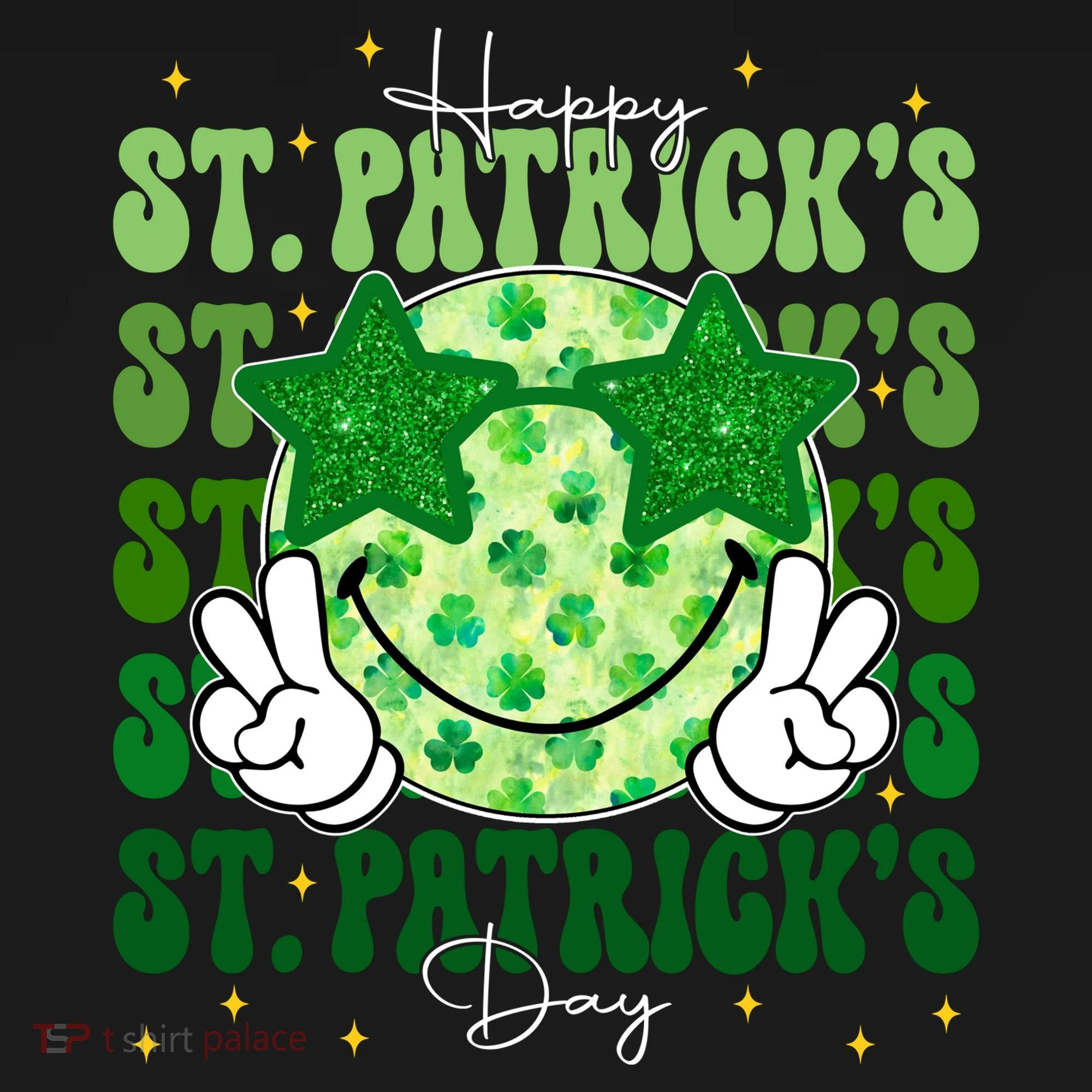 Groovy Happy St Patricks Day Shamrock Toddler Hoodie
