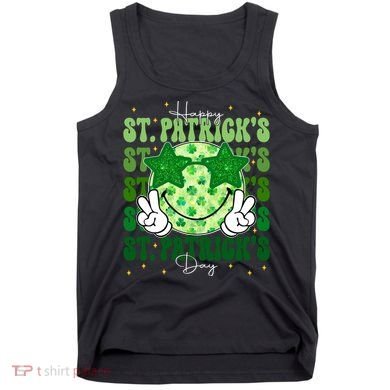 Groovy Happy St Patricks Day Shamrock Tank Top