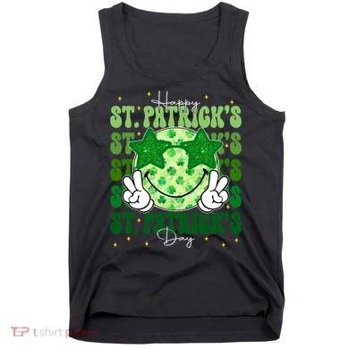 Groovy Happy St Patricks Day Shamrock Tank Top