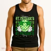 Groovy Happy St Patricks Day Shamrock Tank Top thumb 3
