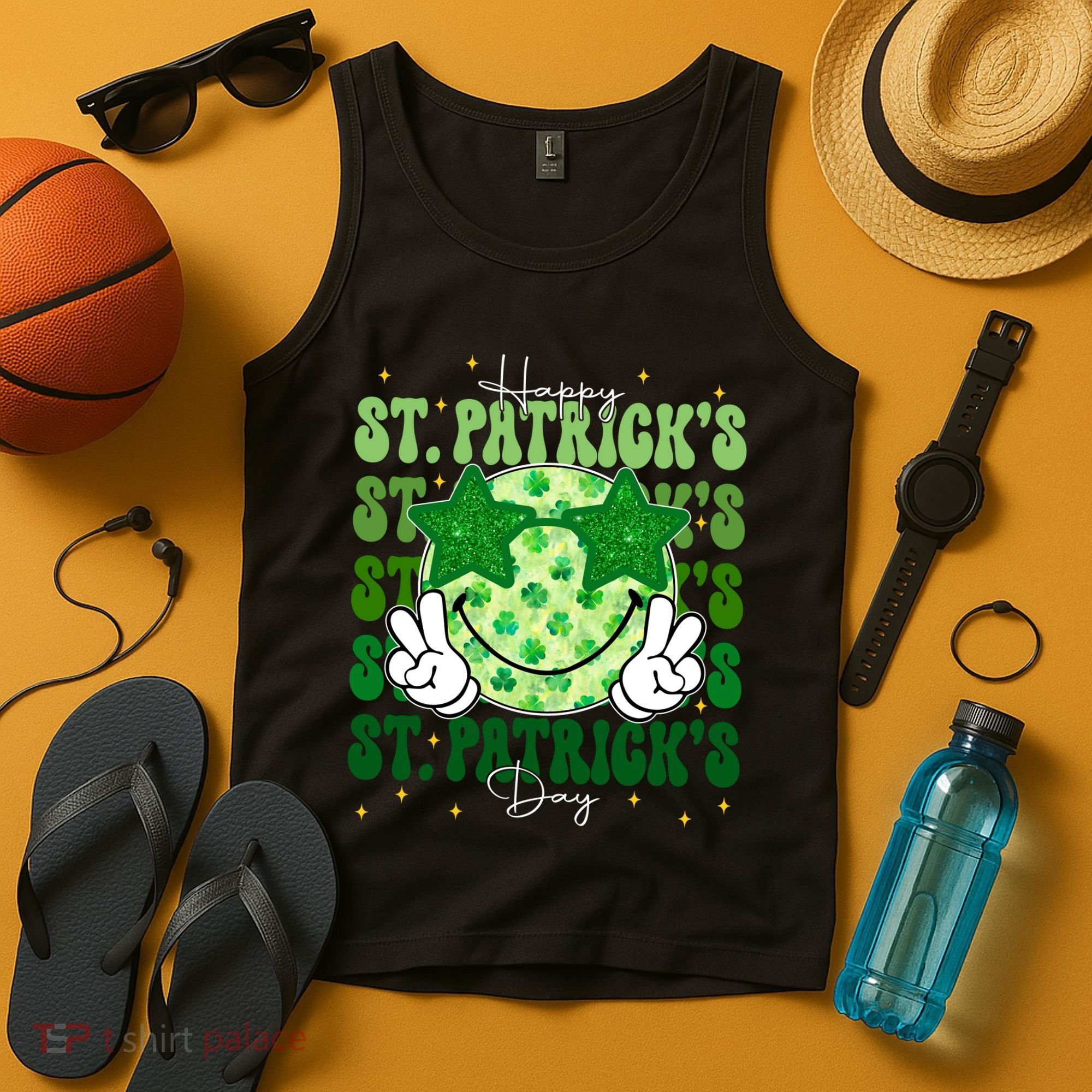 Groovy Happy St Patricks Day Shamrock Tank Top