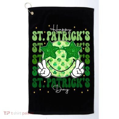 Groovy Happy St Patricks Day Shamrock Golf Towel