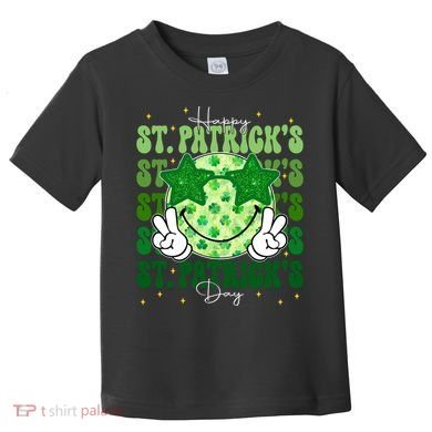 Groovy Happy St Patricks Day Shamrock Toddler T-Shirt