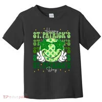 Groovy Happy St Patricks Day Shamrock Toddler T-Shirt thumb 0