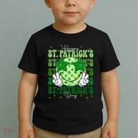Groovy Happy St Patricks Day Shamrock Toddler T-Shirt thumb 2