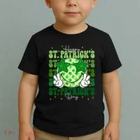 Groovy Happy St Patricks Day Shamrock Toddler T-Shirt thumb 2