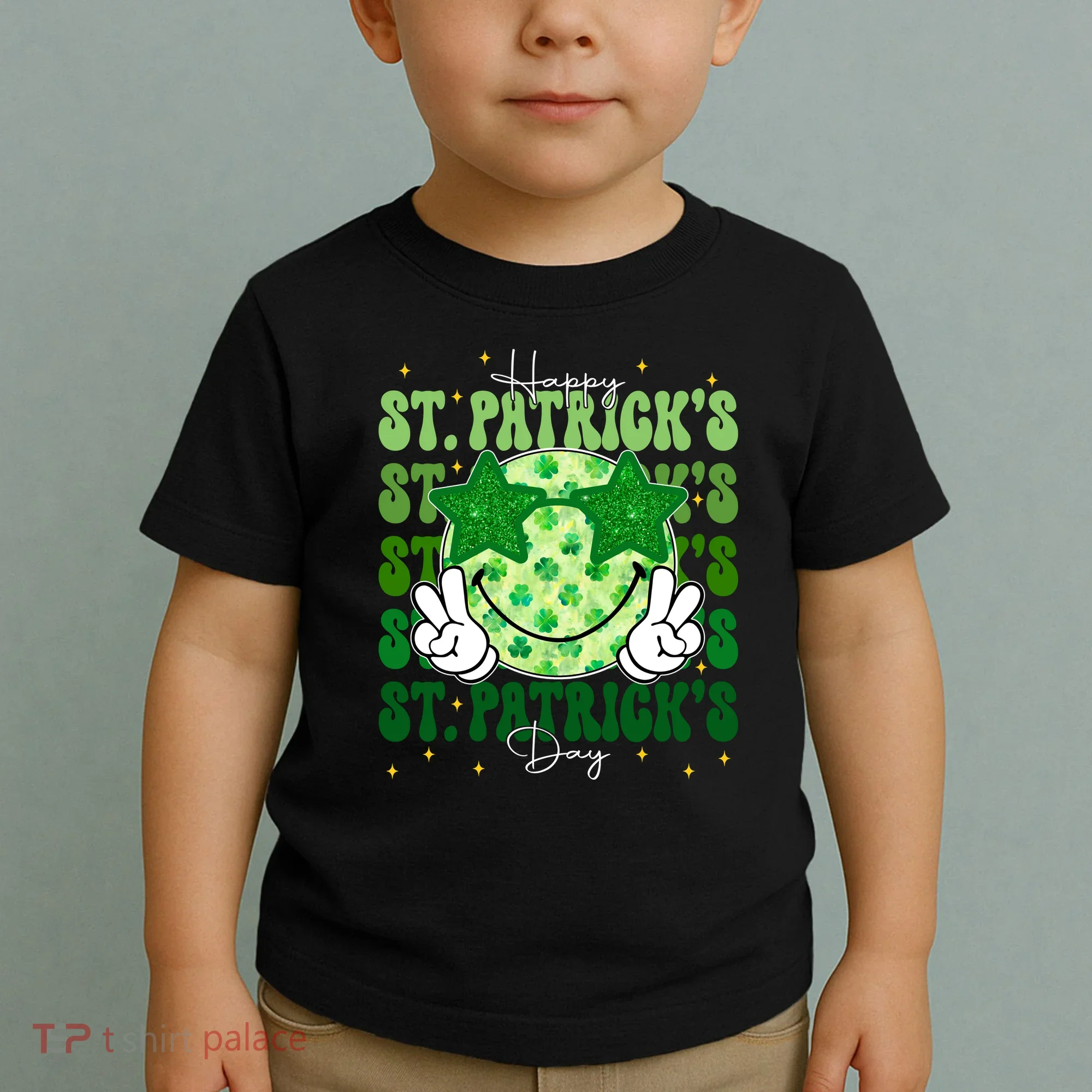 Groovy Happy St Patricks Day Shamrock Toddler T-Shirt
